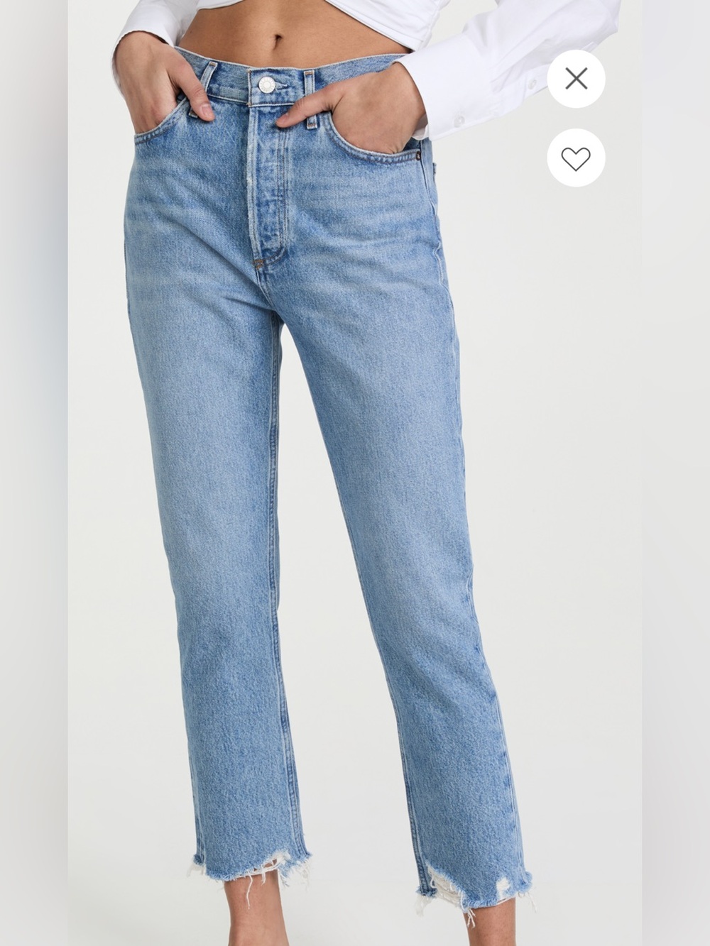 Agolde Riley High Rise Straight Crop Jeans